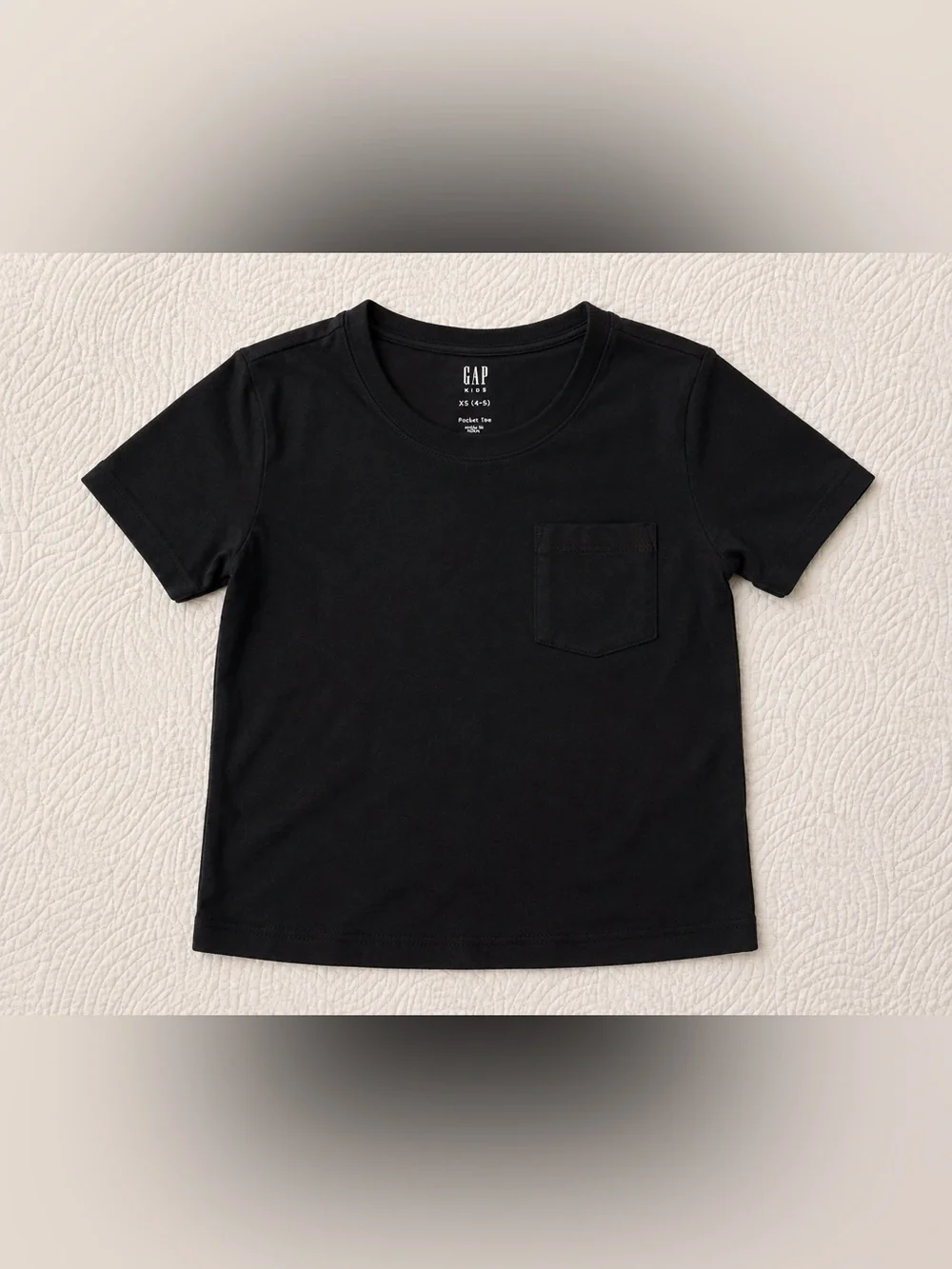 GAP Kids Black Short Sleeve Pocket Tee